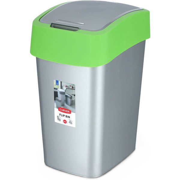 Kosz na śmieci Curver Flip Bin 50L, zielony