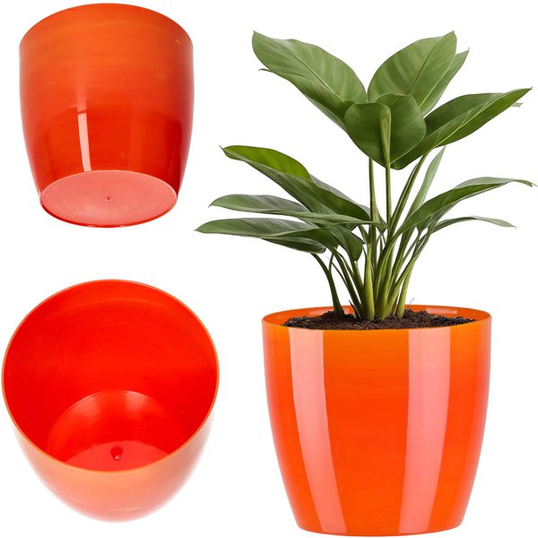 Doniczka na kwiaty Agen 14 cm, pomarańczowy marmur