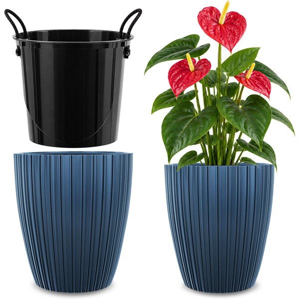 Doniczka na kwiaty Raivael 30 cm granatowa