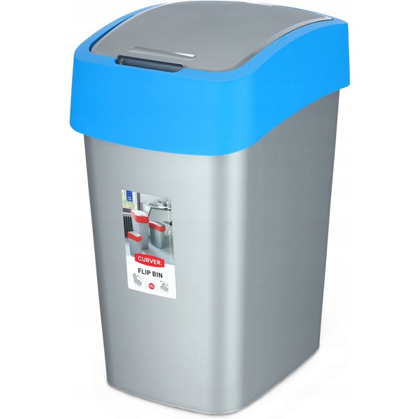 Kosz na śmieci Curver Flip Bin 10L, niebieski