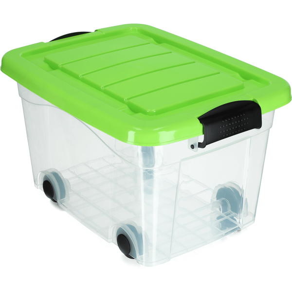 Plastikowy pojemnik na kółkach Vado 20L, zielony