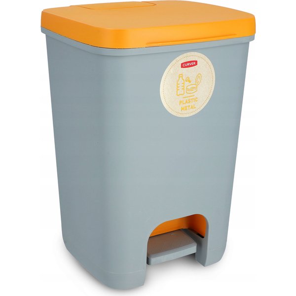 Kosz na śmieci Curver Essentials 20L, żółty