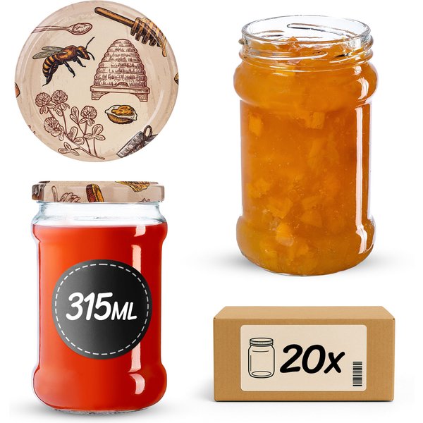 Słoiki na przetwory Seno 315ml fi 66 mm 20szt + wieczko Miód