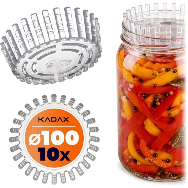 Dociski słoikowe Altedo szare fi 100 mm, 10szt
