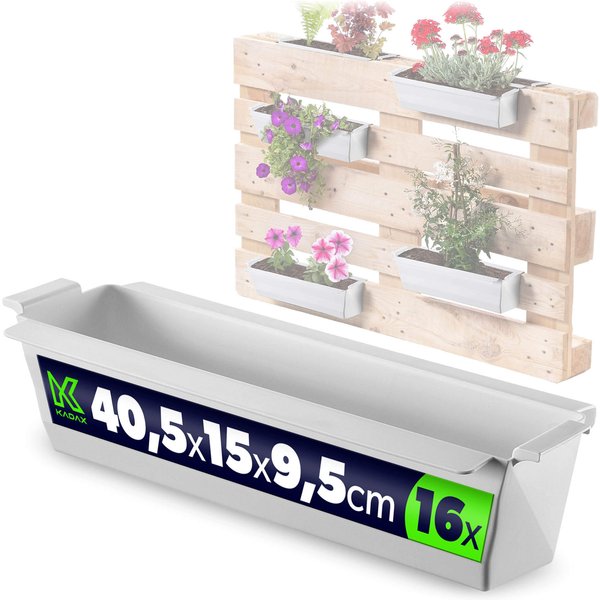 Doniczka do europalet Veere 40.5 cm biała 16 szt.