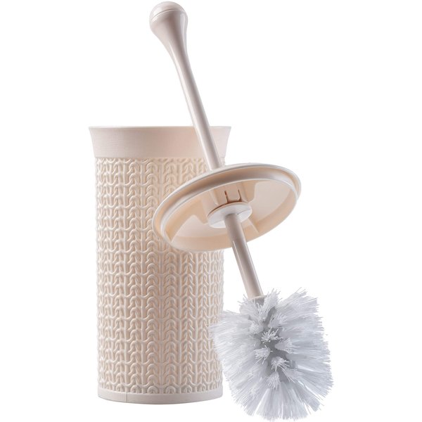 Szczotka do WC z pojemnikiem Linxe, 40 cm, kremowa