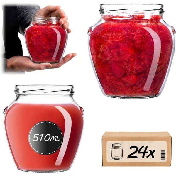 Słoiki na przetwory Sassa 510ml 24szt fi 82 mm
