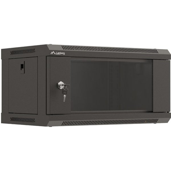 LANBERG 19" 4U 540x350 Wandgehäuse Glastür (FlatPack) sw