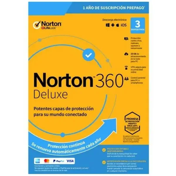 Norton 360 Deluxe 3-Devices + 25 GB Cloudstorage - 1 year