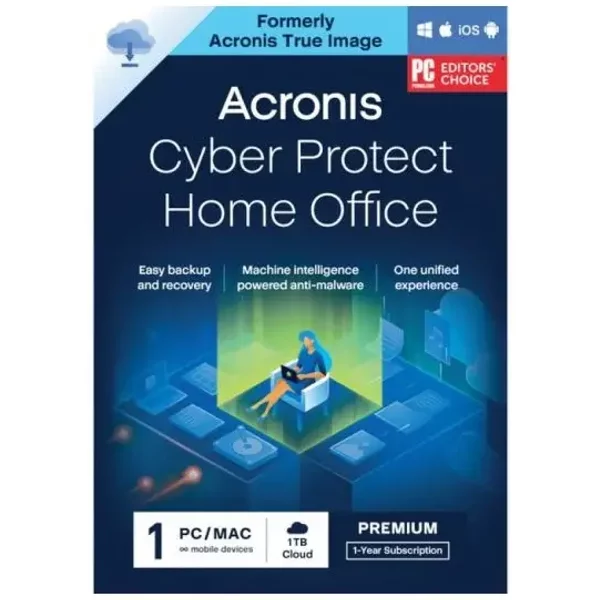 Acronis Cyber Protect Home Office Premium para PC/MAC + 1 TB almacenamiento en la nube - 1 año