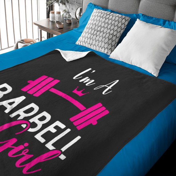 I'm A Barbell Girl Funny Weightlifter Gym Exercise Team Tank Baby Blankets-image