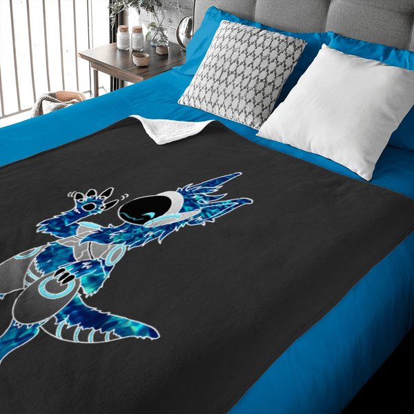 Protogen Fursuit Waving Tie Dye Blue Fursona Furry Baby Blankets-image