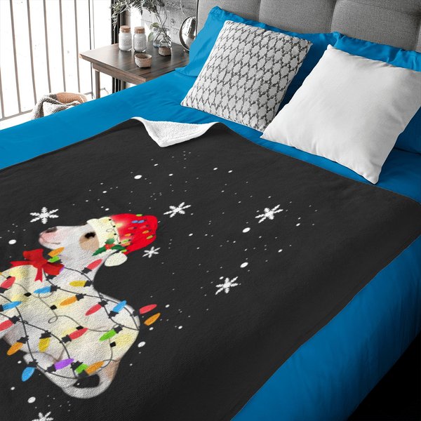 Jack Chi Dog Christmas Light Xmas Mom Dad Gifts Sweat Baby Blankets-image