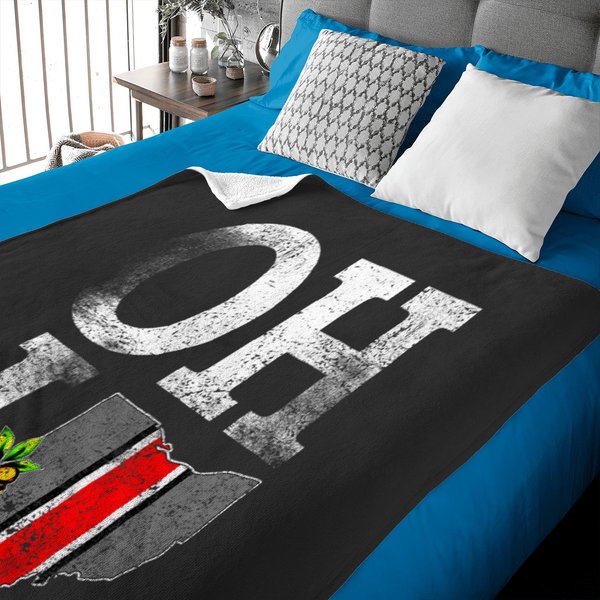 Vintage State Of Ohio Trendy Ohioan Design Shape Grunge T Baby Blankets-image