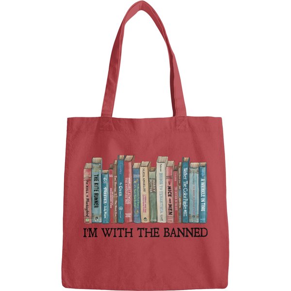 I'm With The Banned Reading Books Bags, Banned Books Bags-image