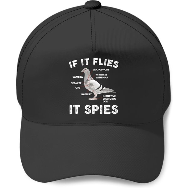 If It Flies It Spies Pigeon Anatomy Bird Aren't Real Baseball Caps-image