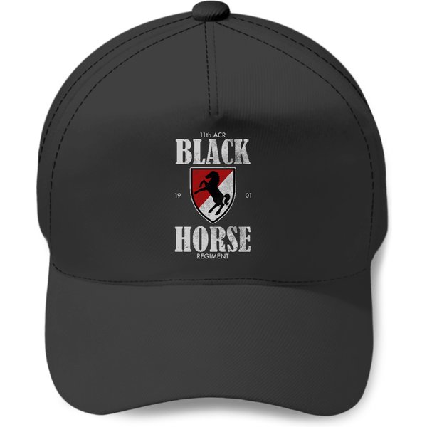 11Th Armored Cavalry Regiment (Distressed) - Black Horse Regiment Baseball Cap-image