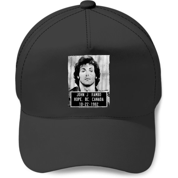Rambo Film Series John J. Rambo Canada 1982 Mugshot Black Adult Baseball Caps-image