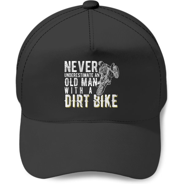 Never Underestimate An Old Man With A Dirt Bike - Motocross Baseball Cap-image