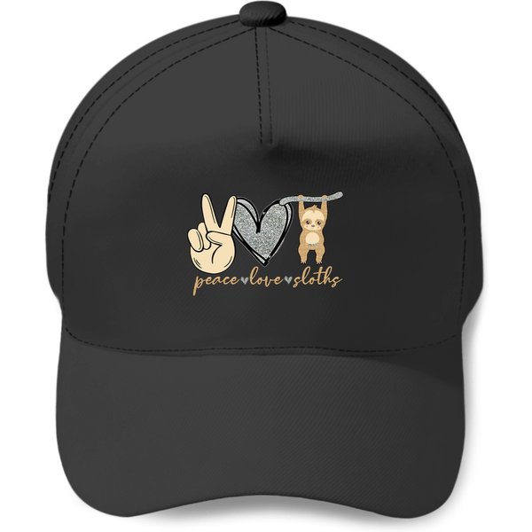 Peace Love Heart Sloth Baseball Caps-image