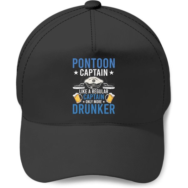 Pontoon Captain Like A Regular Drunker Drinking Boat Baseball Caps