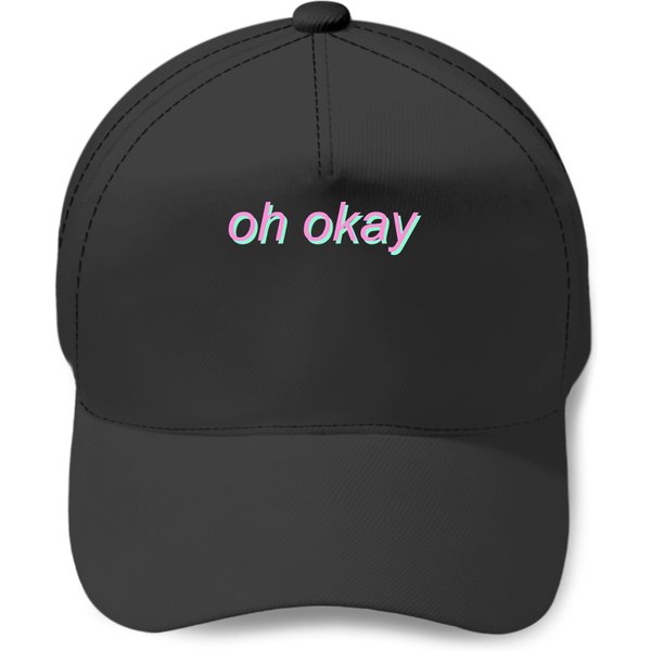 Oh Okay - Pastel Text - Oh Okay Ok - Baseball Caps