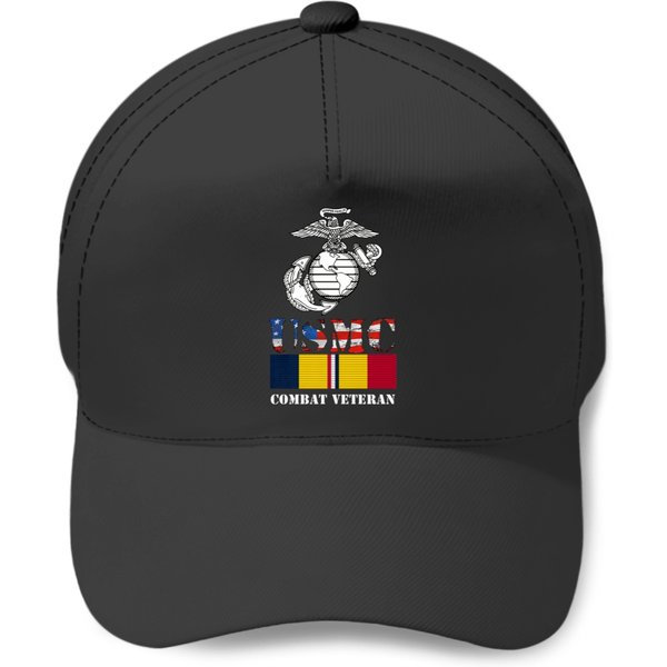 Veteran Gift-American Flag Combat Action Ribbon Ve Baseball Caps-image