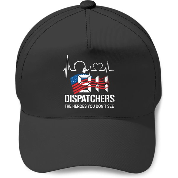 911 Dispatchers Heroes American Flag - 911 Dispatcher - Baseball Caps-image