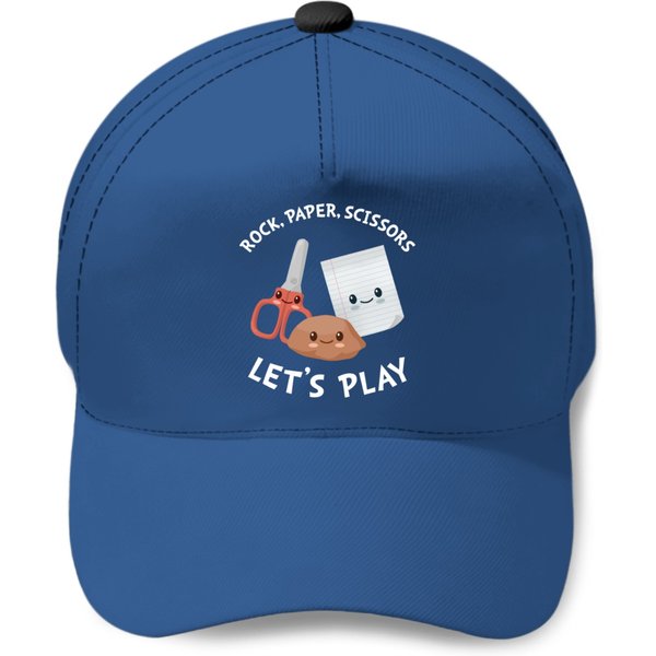 Cute Kawaii Rock, Paper, Scissors Let's Play Funny Baseball Caps
