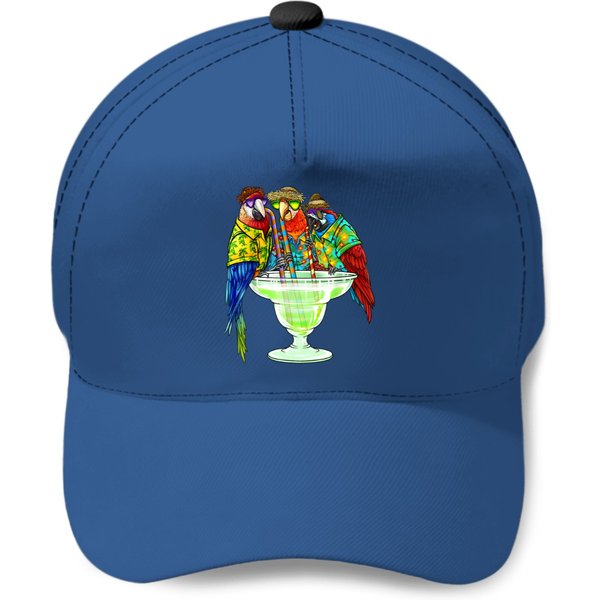 Parrots Drinking Margarita Hawaiian Baseball Caps Vacation Birds Baseball Caps-image