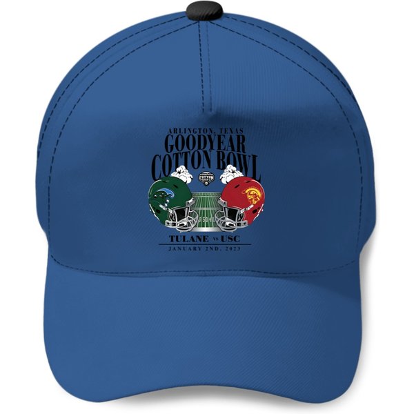 2022 Usc Trojans Vs Tulane Green Wave 2023 Cotton Bowl Matchup Baseball Caps-image