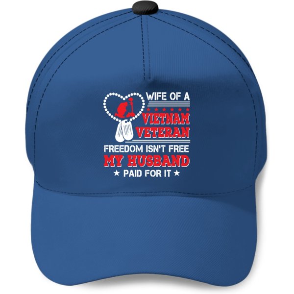 Wife Vietnam Veteran Husband Paid Freedom Baseball Caps-image