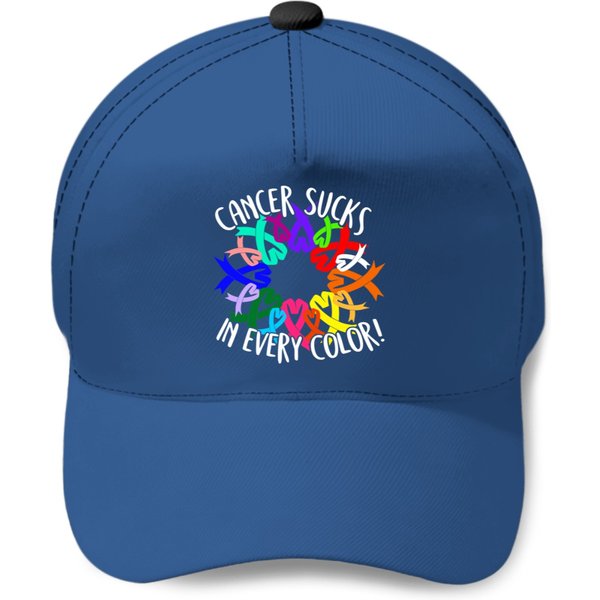 Cancer Sucks In Every Color Cancer Ribbons Baseball Caps-image