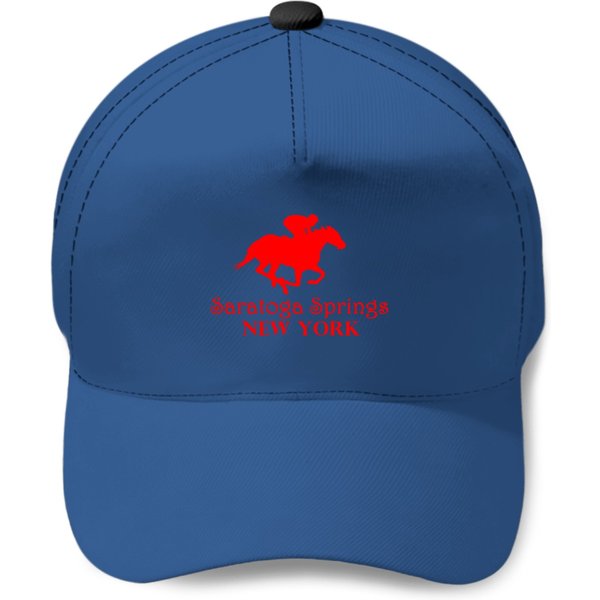 Saratoga Springs New York Horse Racing Jockey Baseball Caps-image