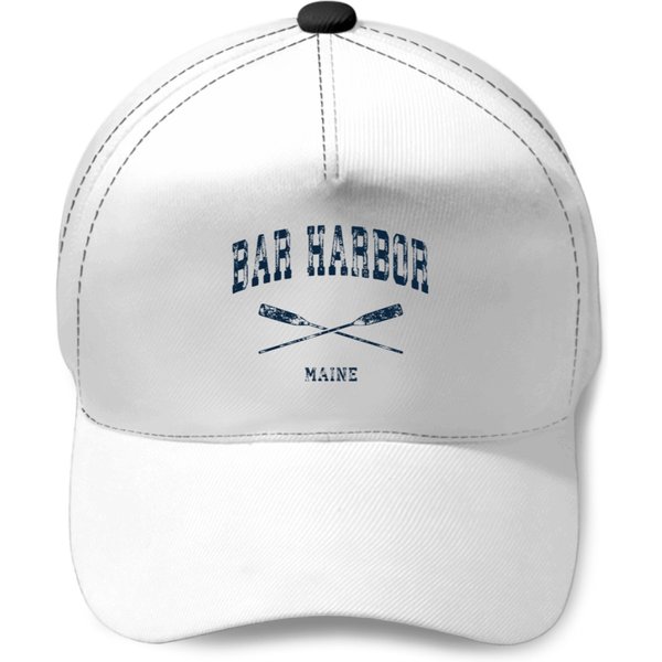 Bar Harbor Maine Vintage Nautical Crossed Oars N Baseball Caps-image