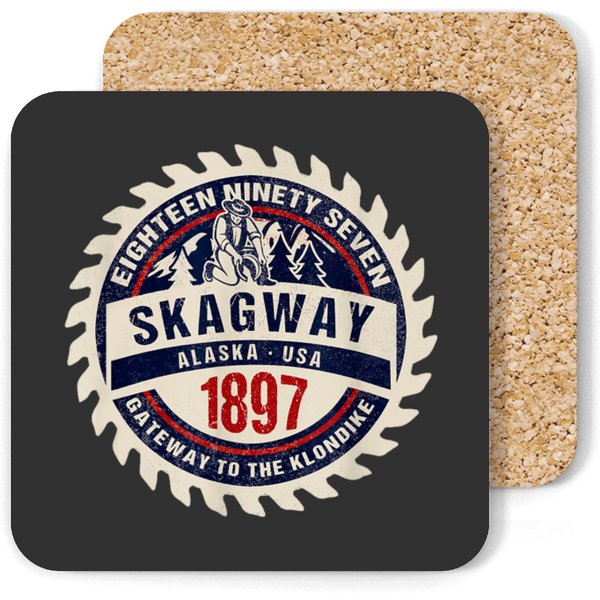 Skagway Alaska 1897 Historic Gold Rush Town Souvenir Gift Coasters-image