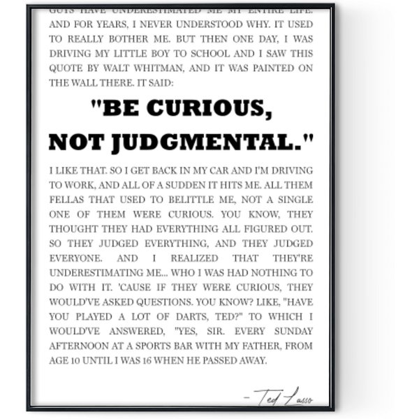 Be Curious Not Judgmental Premium Matte Vertical Posters Digital Posters Print-image