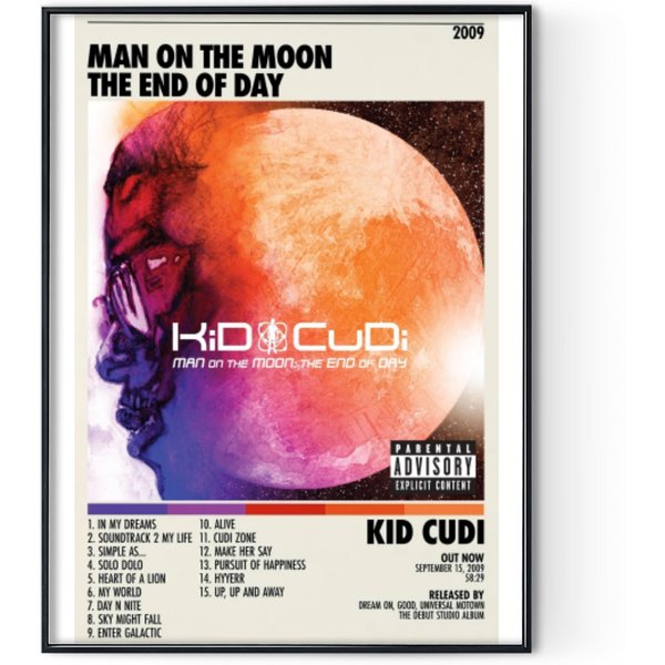 Kid Cudi Poster | Man On The Moon: The End Of Day Poster Digital Posters Print-image
