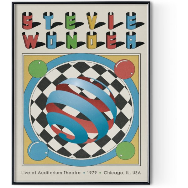 Stevie Wonder Music Poster Digital Posters Print-image