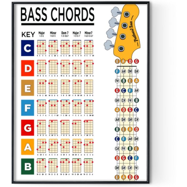 Bass Chords Theory Premium Matte Vertical Poster Digital Posters Print-image