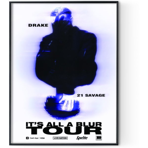 Drake 21 Savage Poster, Drake Its All A Blur Tour 2023 Digital Posters Print-image