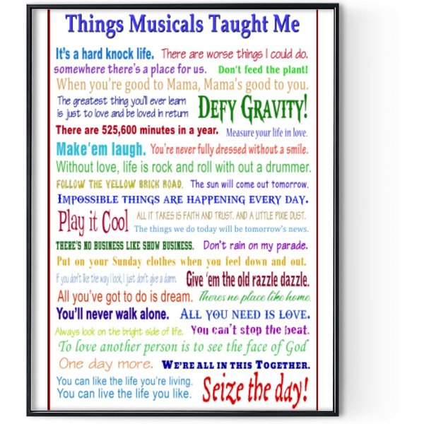 Thing Musicals Taught Me Poster Premium Matte Vertical Poster Digital Posters Print-image