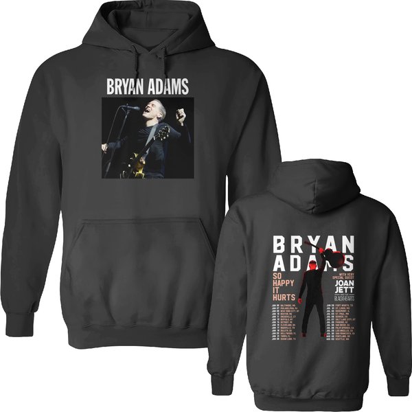 Bryan Adams So Happy It Hurts Tour 2023 Merch, Bryan Adams Tour 2023 Double Sided Hoodies-image