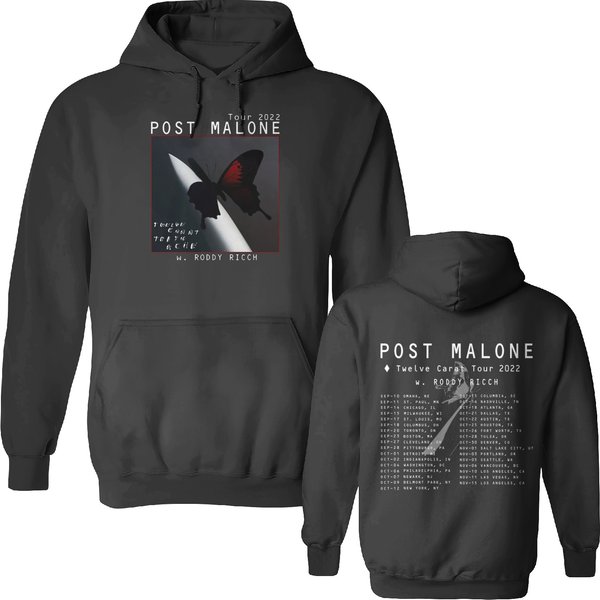 Post Malone Twelve Carat 2022 Tour Double Sided Hoodies-image