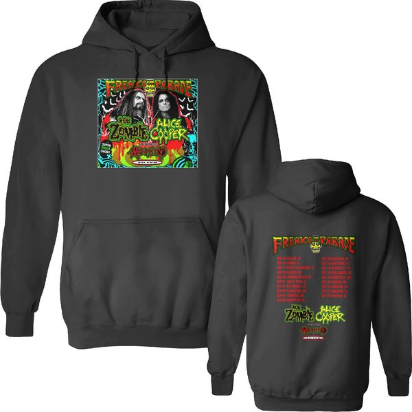 Rob Zombie And Alice Cooper Freaks On Parade Tour Double Sided Hoodies-image