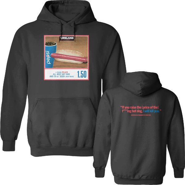 Costco Hot Dog & Soda Combo Double Sided Hoodie