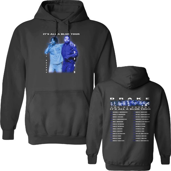 Drake It's All A Blur Tour 2023 Concert Music Rap Double Sided Hoodies-image