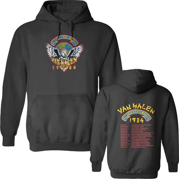 Vintage 90S Van 1984 Tour Of The World Double Sided Hoodies-image