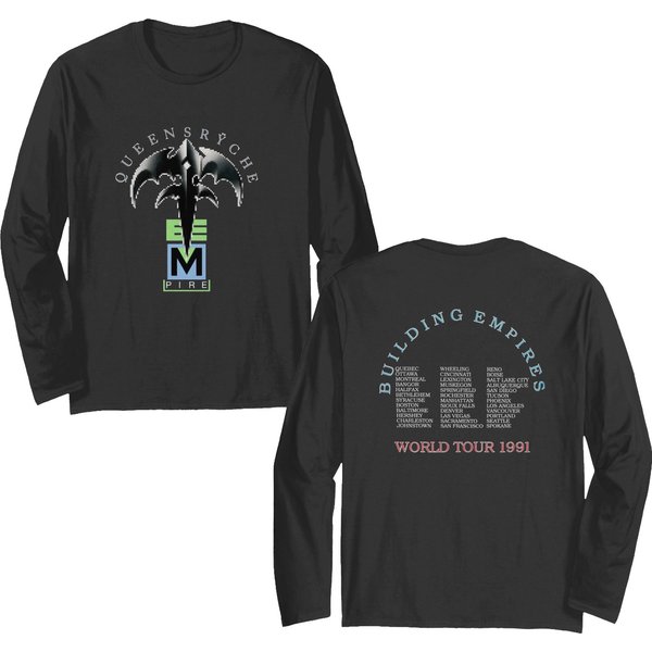 Queensryche 1991 Building Empires World Tour Double Sided Long Sleeves