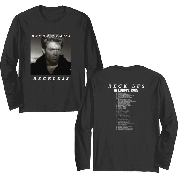 Vintage Bryan Adams Reckless In Europe Promo Album Tour Concert Double Sided Long Sleeves-image